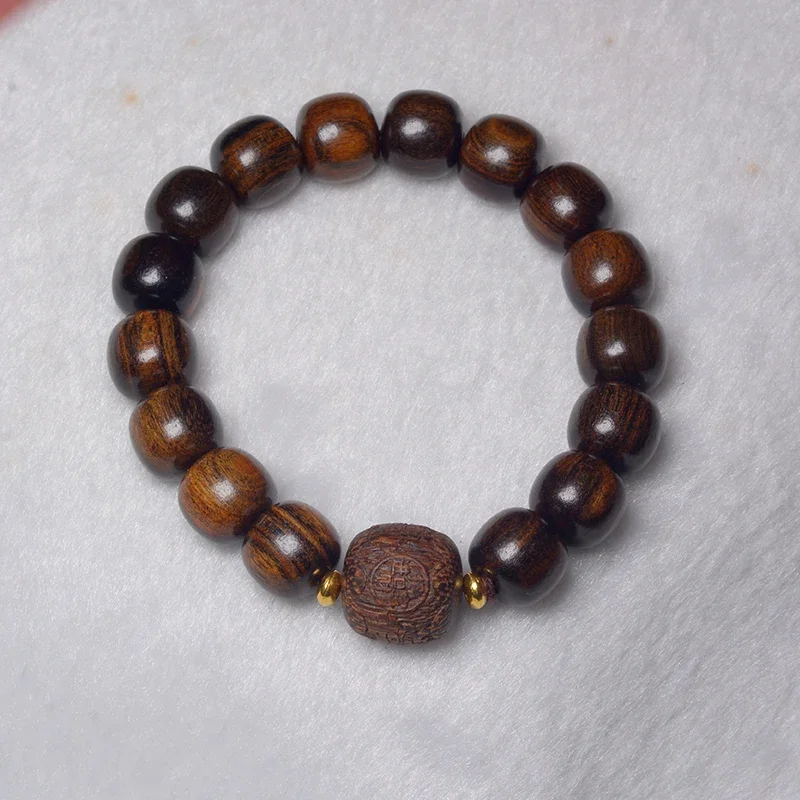 

Agarwood medicinal fragrance, natural wood Buddha bead bracelet,carved Pixiu original wood bracelet,antique accessories, incense