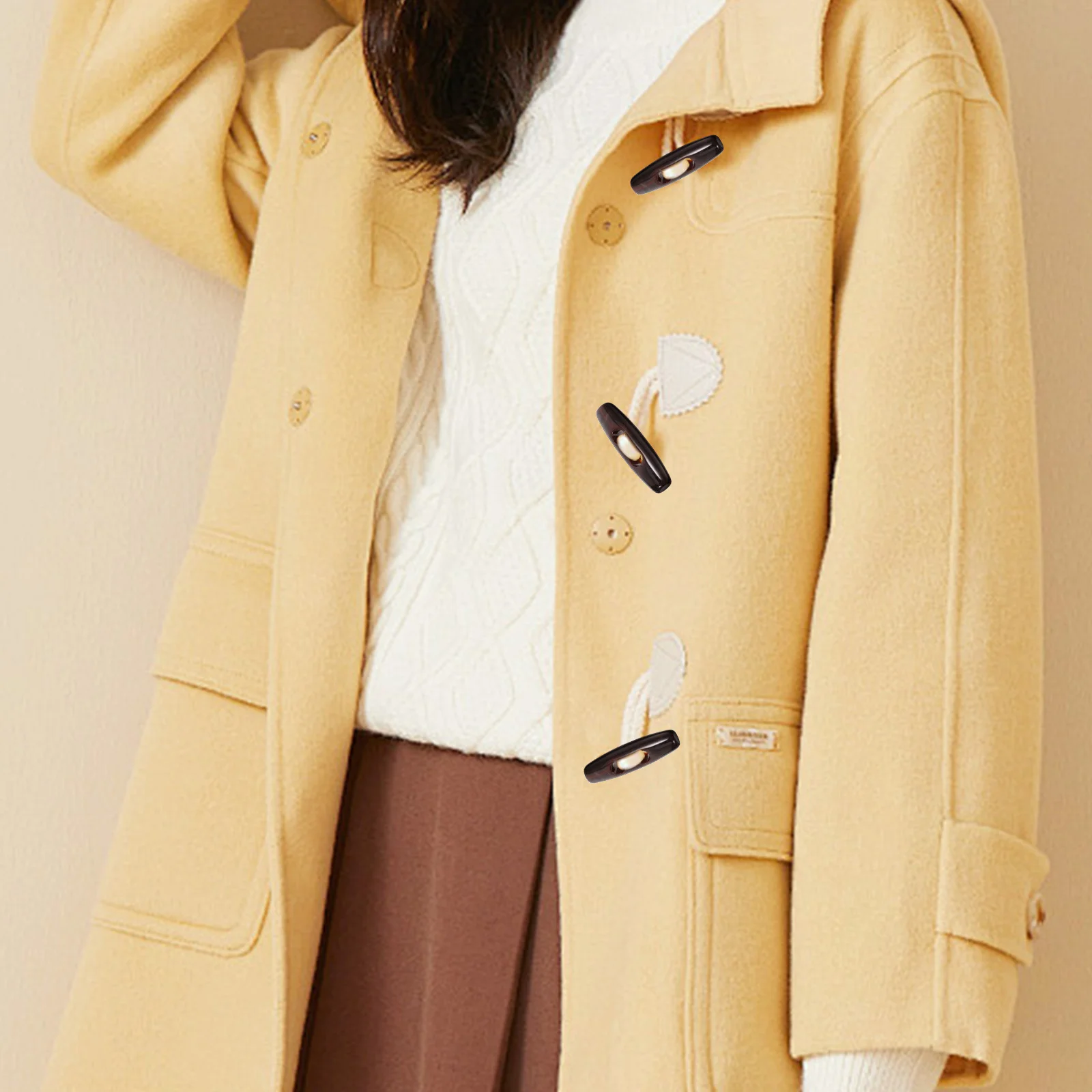 

50pcs Horn Toggle Button Acrylic Clothing Buttons For Coats Diy Buckles Replacement Closure Fastener Sew On Cardigan Garment