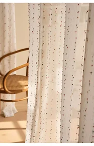 Bohemia Cortinas de tul coloridas para sala de estar para niños Balcón Balcón Bordado Bordado blanco Cortinas Pegueras Tamaño personalizado 10 mejores cortinas de ventas para la habitación para niños - №8