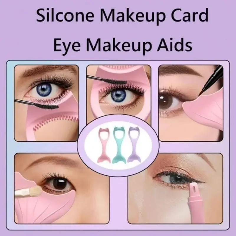 Multifunctional Silicone Eyeliner Stencils Winged Tip Aid Mascara Shield Applicator Smoky Shadow Guide - Reusable 투피스 세트 한국스타일