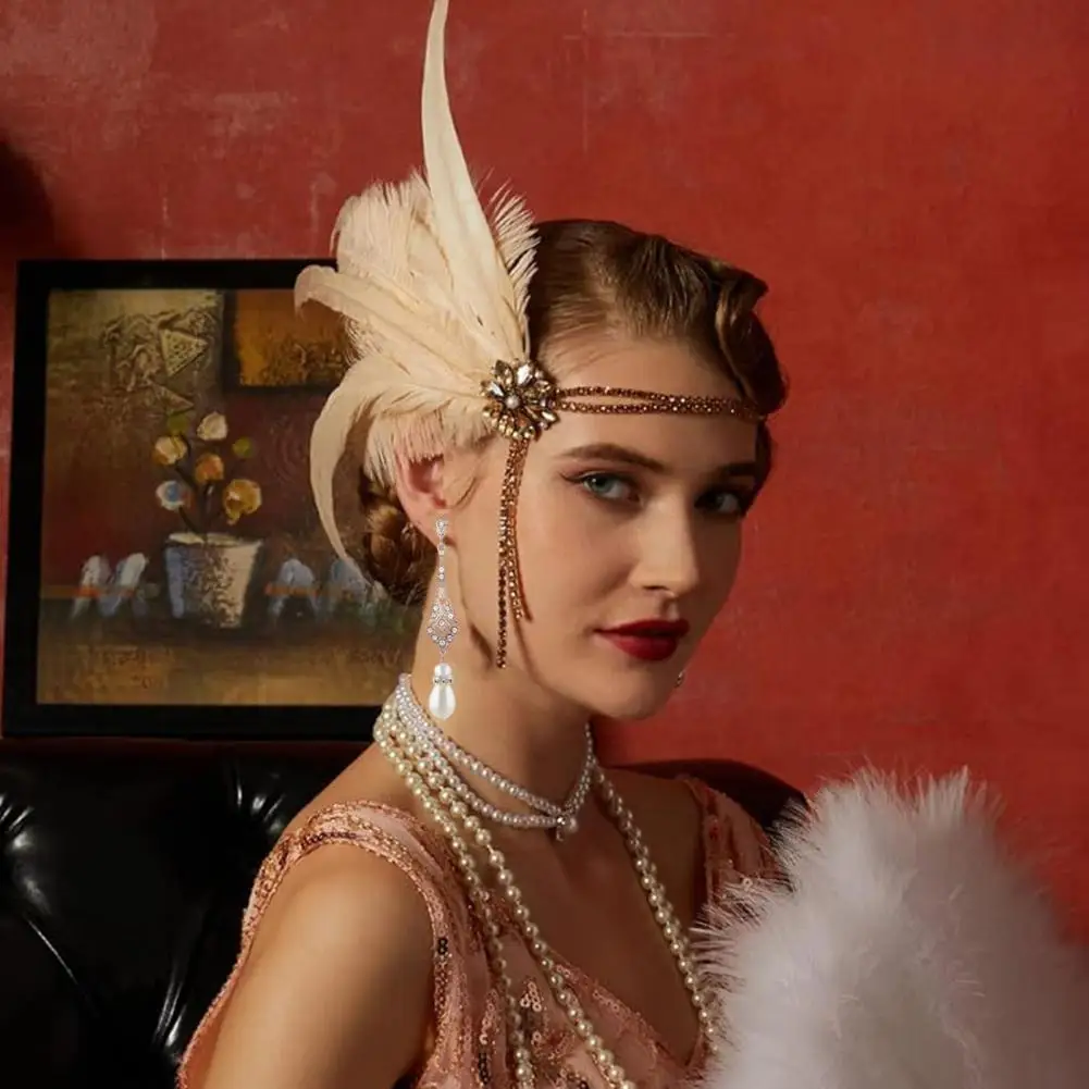 

Комплект ювелирных изделий 1920-х годов, повязка на голову, перчатки, серьги, комплект сверкающих сережек, головные уборы с блестками, бусины, аксессуары для ролевых игр для вечеринки