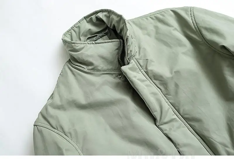 Mu&Du 2024 Winter Men Simple Solid Stand Collar Zip Pocket Parka Coats Male Casual Loose Warm Padded Outwear Quilted Jacket Chic