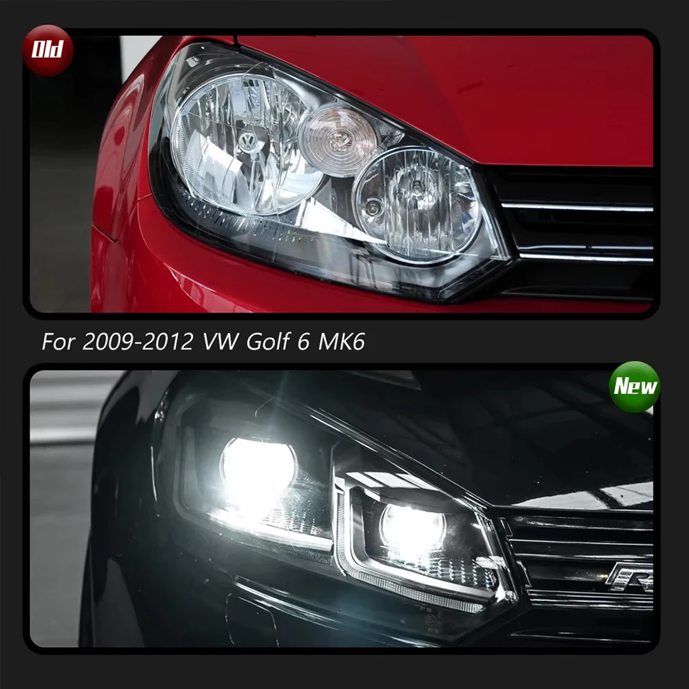 TYPY Car For VW Golf 6 Headlights Mk6 2009-2012 Upgrade Modified to New DRL Dynamic Turn Signal LED Headlight Auto Accessories