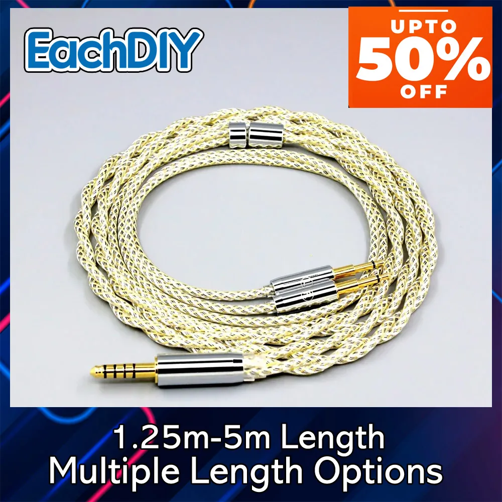 Litz Shielding 23AWG Silver OCC TypeS Earphone Cable For Sivga Phoenix SV021 Oriole PII Apollo Aiva Headphone Dual 2.5m 8916