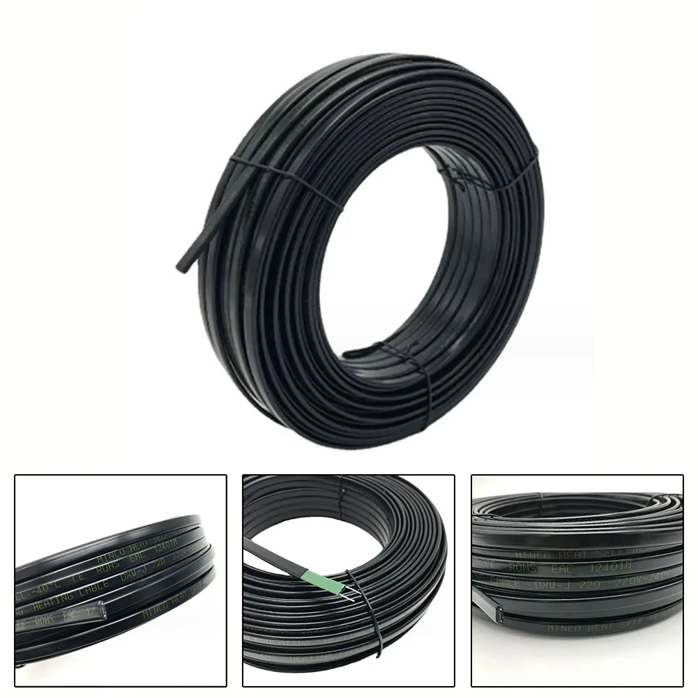 Self-Regulating Heating Cable 17W/m Anti-Freeze Drain Pipe Snow Melt Belt With PE Insulation For Winter Water Supply Protection