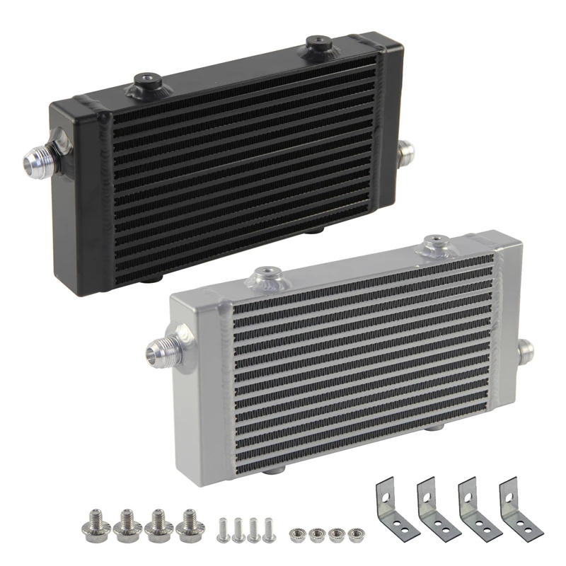 

Universal Bar and Plate Single Cross Flow Oil Cooler 9.5"x5.5"x1.58" Core small Silver/Black