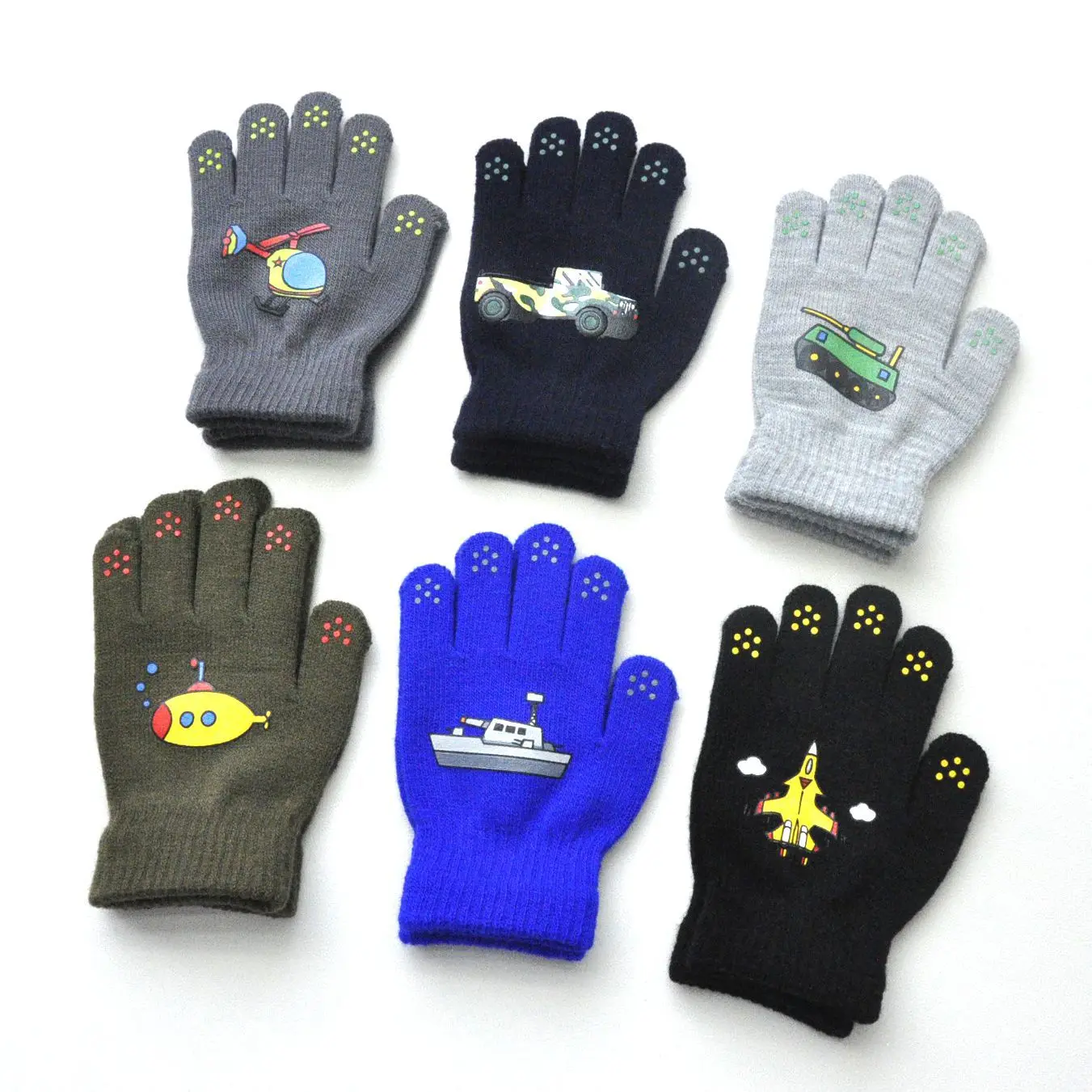 Cool Cars Children Knitted Warm Gloves For 5-12Y Baby Students Winter New Full Finger Mittens Outdoor Cycling Skiing Gloves