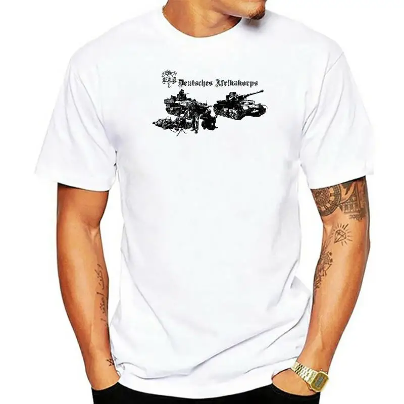 2024 Fashion Wwii German Deutche Afrika Korps T Shirt Mg34 Hanomag K98 Panzer Iv Unisex Tee