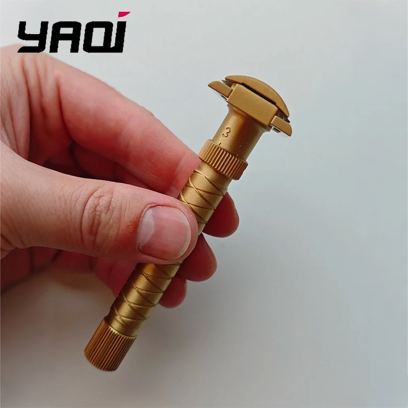 

Yaqi 100% латунный материал, регулируемый Final Cut — безопасная бритва V2 из латуни