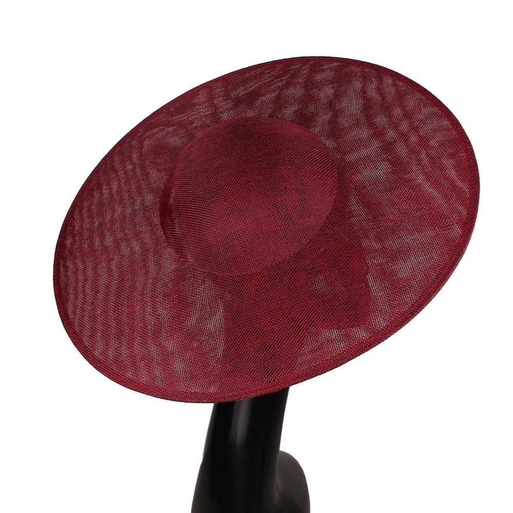 Elegancki, jednolity kolor, siateczkowy kapelusz z szerokim rondem, duży, vintage fascynator, ozdoba na głowę w stylu lat 20., akcesoria do włosów, nakrycie głowy dla panny młodej, rekwizyt do fotografii