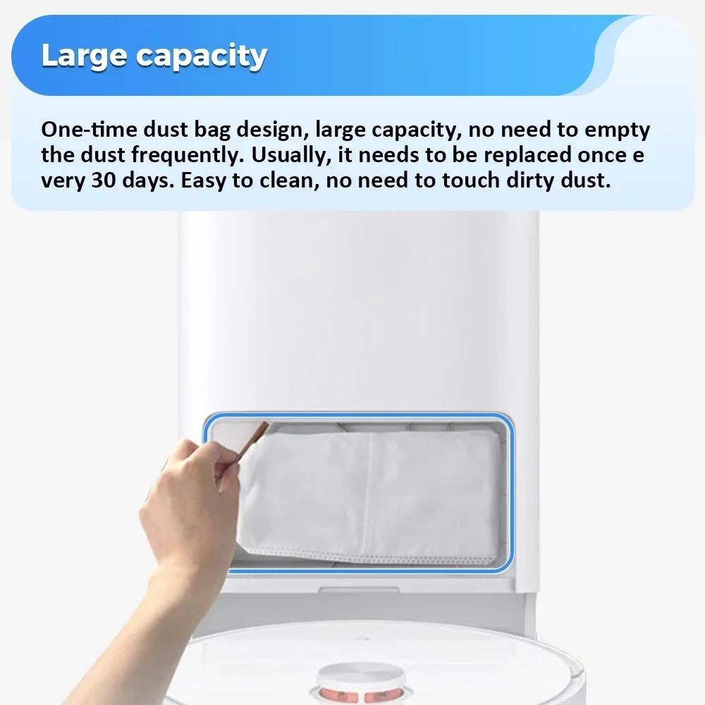 Fabric Disposable Dust Bags For Xiaomi X20+ X10+ X20 Plus X10 Plus For Dreame L10 Ultra L20 Ultra L30 Ultra Vacuum Non-woven
