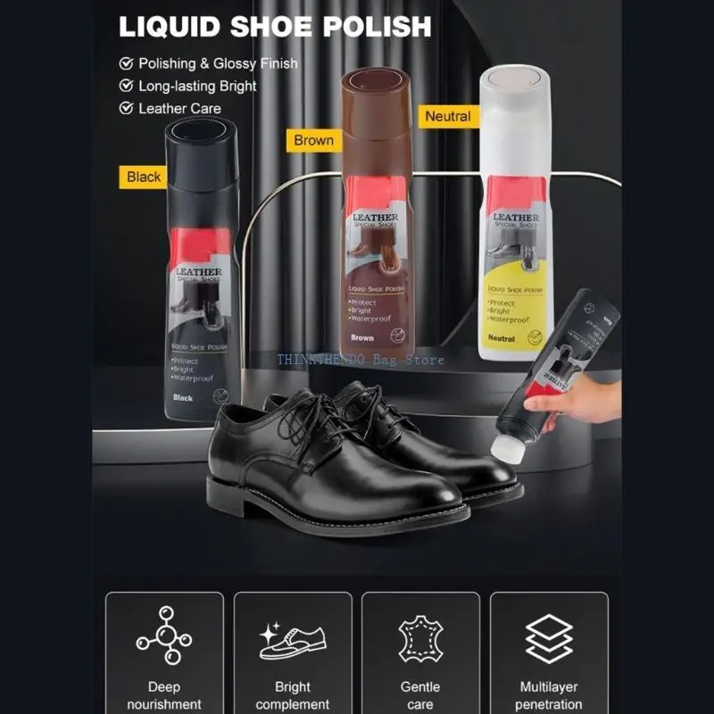 340D Leather Shoe Liquid Polish Professional Leather Shoe Polish Brush for Footwear