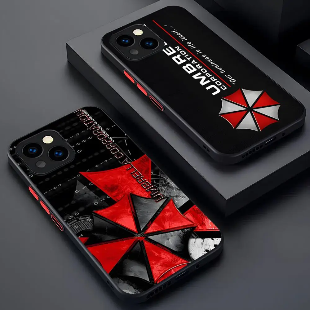 Biohazard Umbrella Corps Phone Case Matte Transparent For 16 15 IPhone 12 11 13 Pro Max X XR XS 8 SE Mini Plus Back Cover