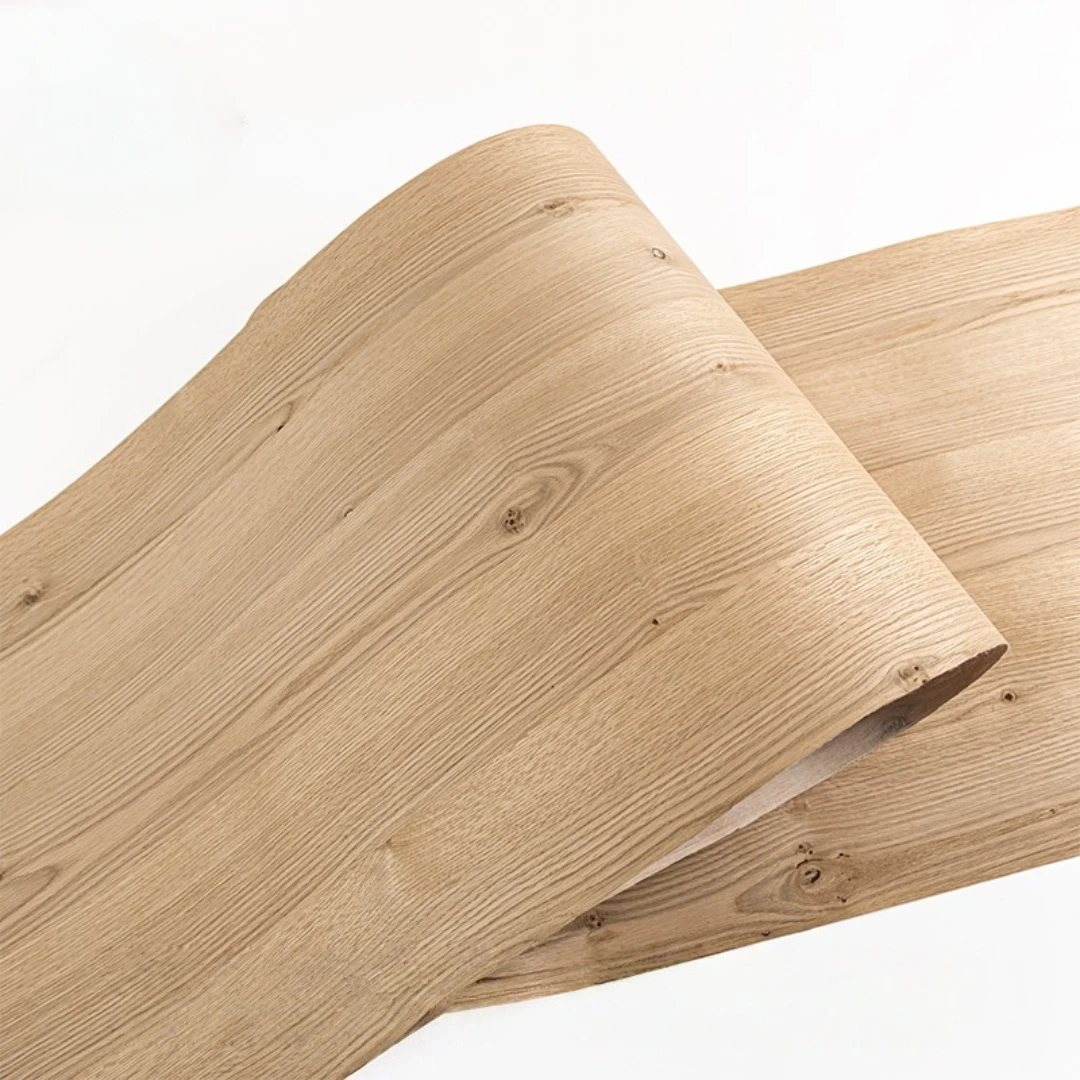 0.5mm Thick Natural Knotted Oak Wood Veneer for Furniture Projects, Interior Decoration and Vintage Style Renovation Work