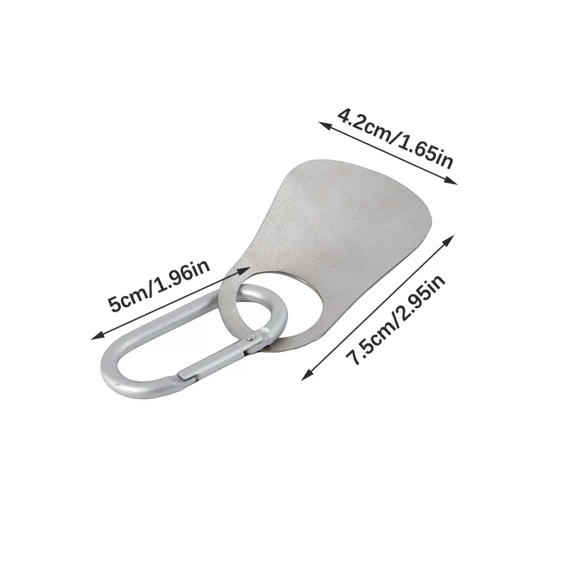 1 قطعة ملعقة Shoehorn المهنية Shoehorn 7.5 سنتيمتر الفولاذ المقاوم للصدأ المعادن لبيسة الحذاء أدوات رافع مع حلقة تسلق