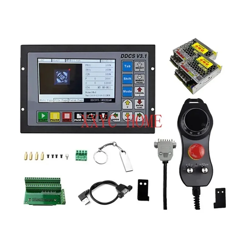 

Standalone Controller Kit 3/4 Axis G Code For Engraving Mill Ddcs V3.1+ E-stop Mpg Handwheel And 75w24vdc