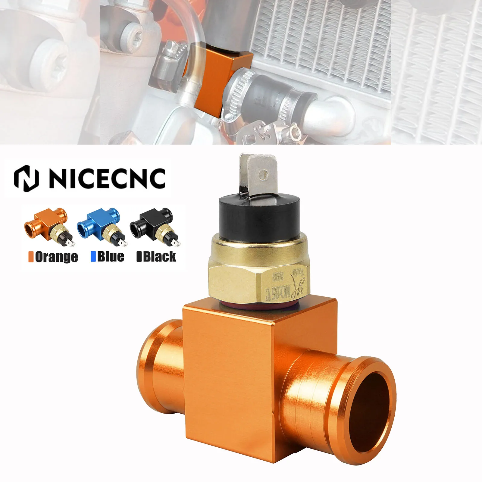 Ventilador de radiador con interruptor de temperatura de 22mm para KTM EXC 300 525 EXCF XCW SX SXF BETA RR 300 Yamaha YZ 125 250 para Husqvarna TE300 Honda