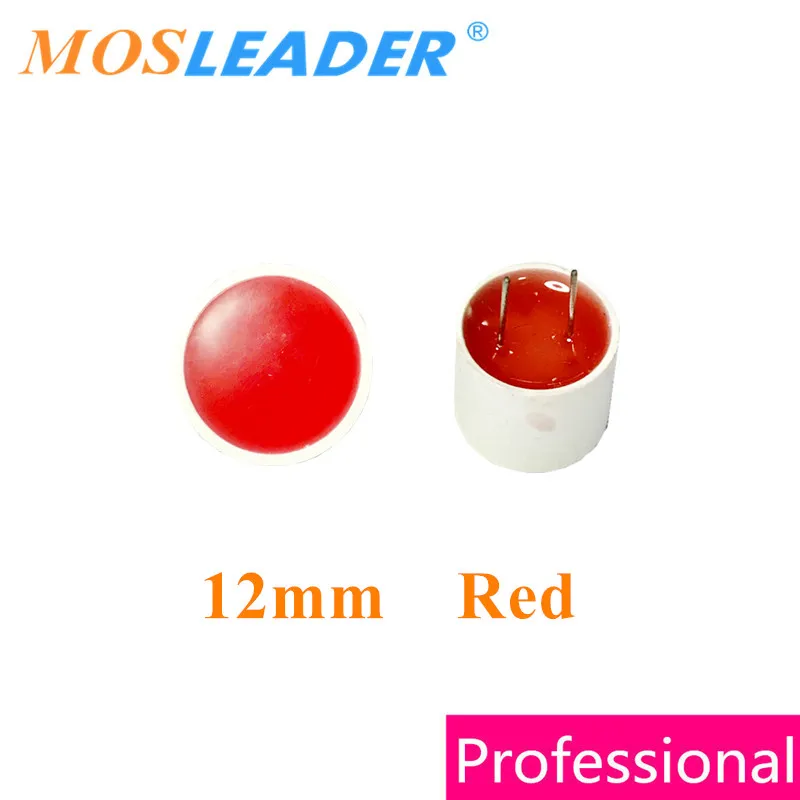 Mosleder 100pcs 12mm Flat tube display Red 12x12 Circular round Display Indicator led For Game player recreational machine led