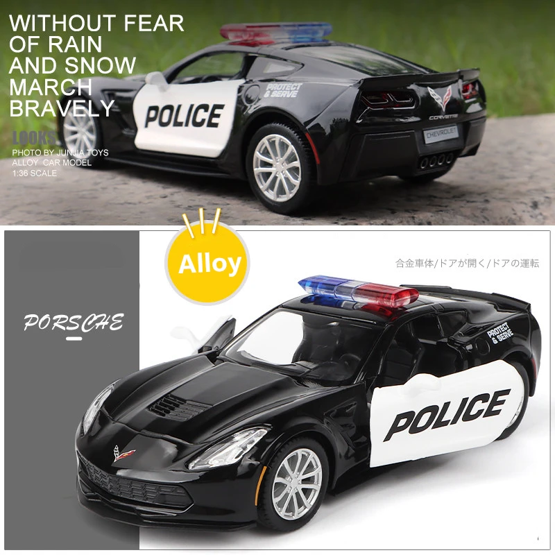 1:36 Ford pickup Raptor Alloy Police Toy Car Model Diecast Simulation Metal Police Model Toy Car Collection PulL Back F155