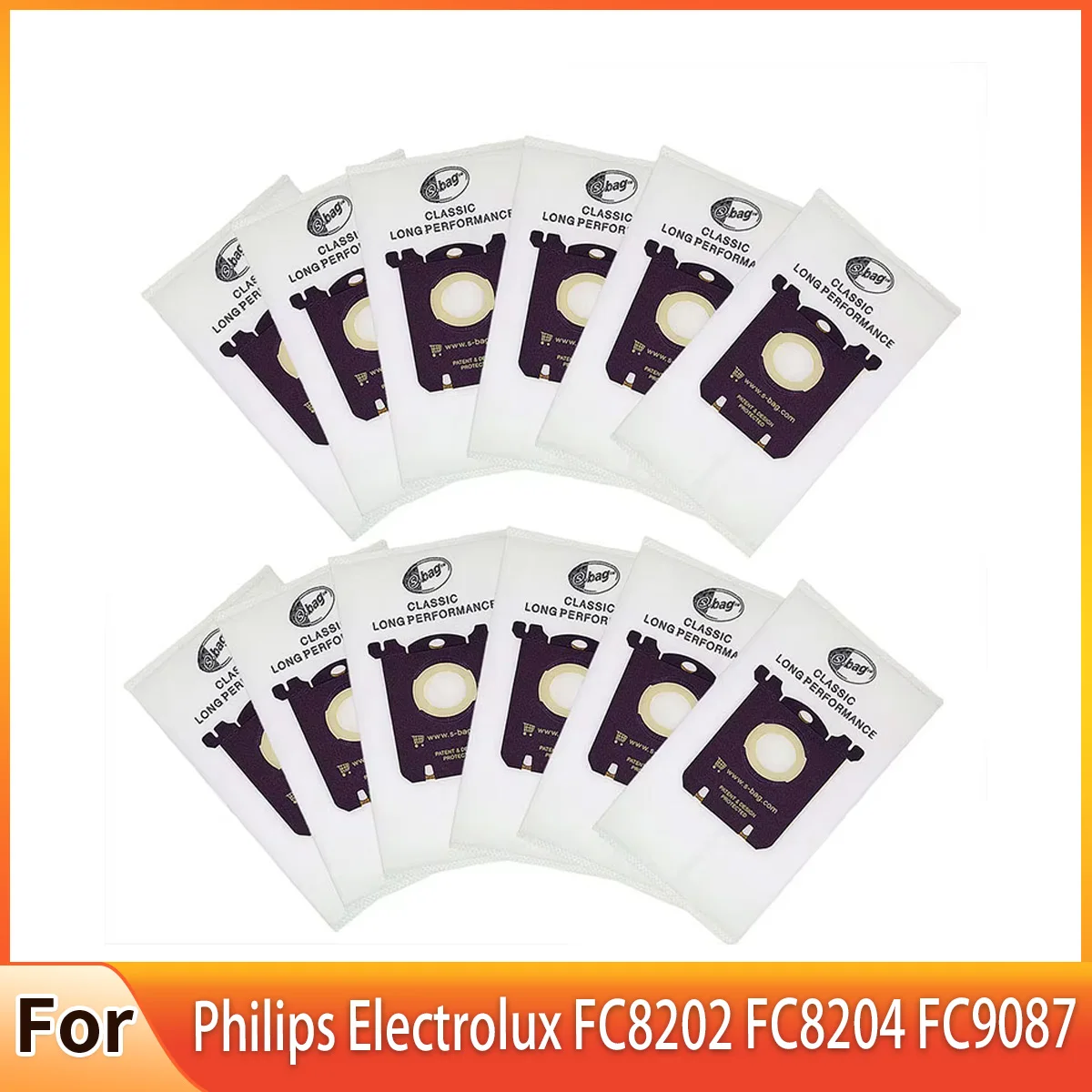 12Pc Dust Bag Vacuum Cleaner Bag for S-bag for Philips Electrolux FC8202 FC8204 FC9087 FC9088 HR8354 HR8360 HR8378 HR8426 HR8514