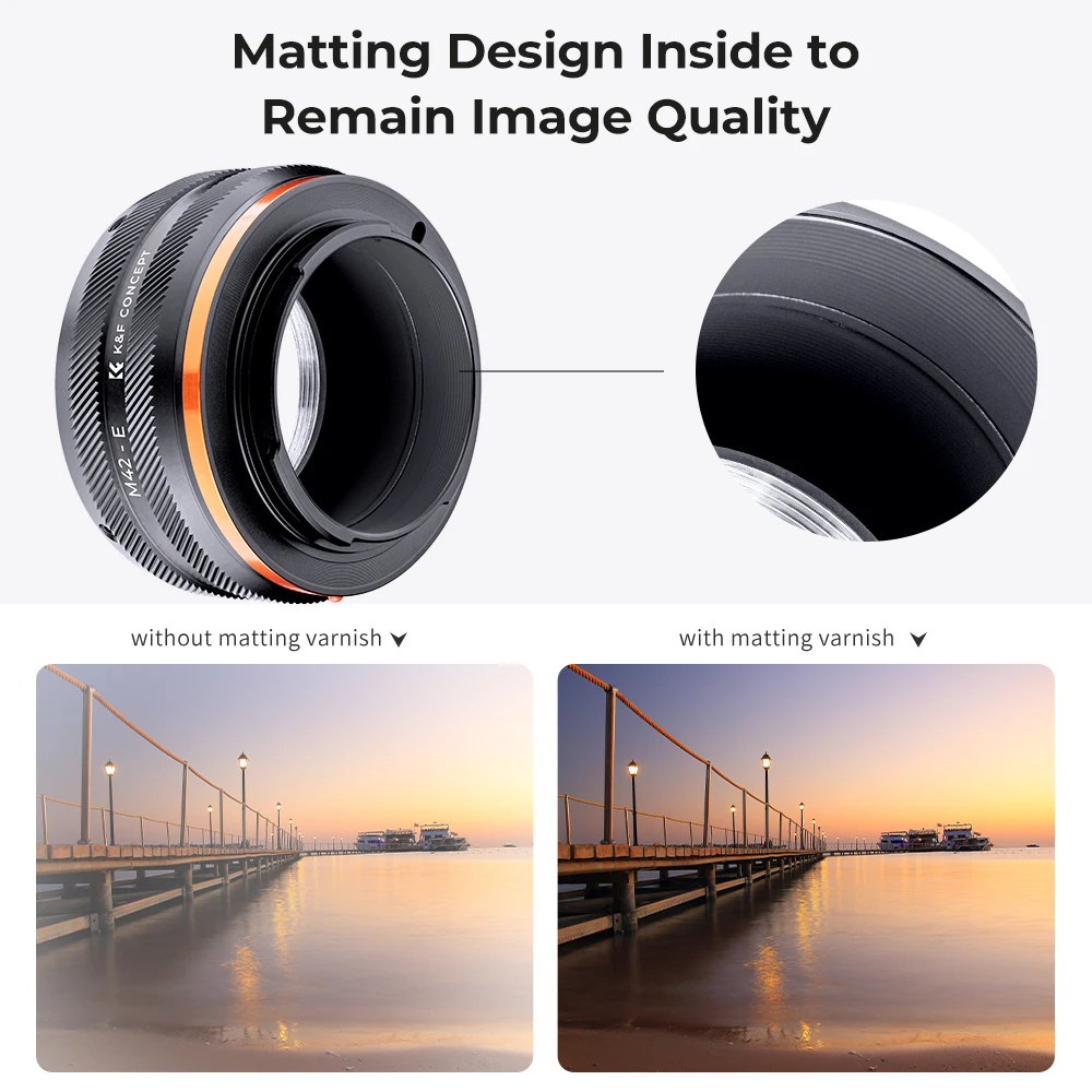 K&F Concept M42-E IV PRO for M42 Mount Lens to Sony E FE Mount Camera Adapter Ring for Sony A6400 A7M3 A7R3 A7M4 A7R4 NEX-F3