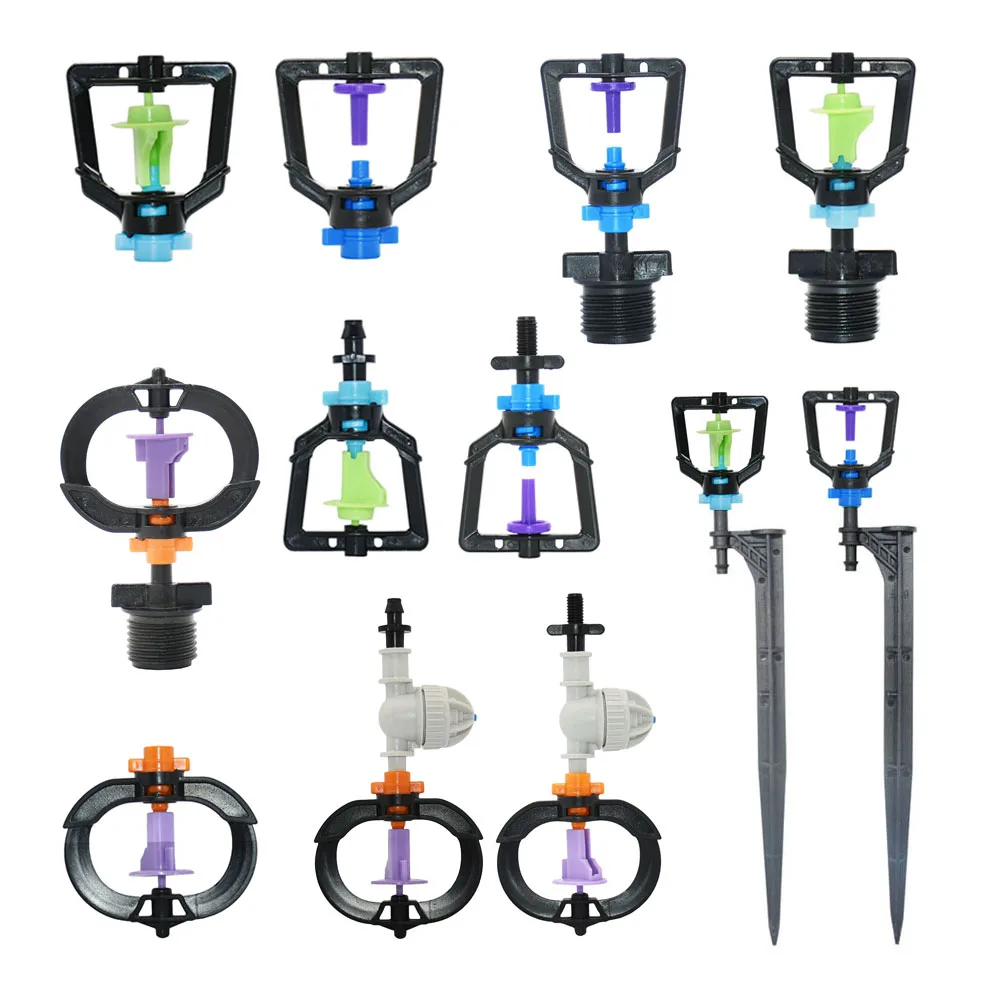 Greenhouse Watering Sprinkler Drip Irrigation Garden Adjustable Micro Spray Rotating Refraction Mist Nozzle 1/4