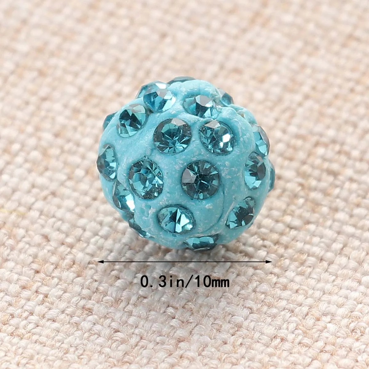 20pcs 10Mm Rhinestone Spacer Beads Crystal Round Drilling Balls For Diy Jewelry Making Shamballa Bracelets Craft Decoration
