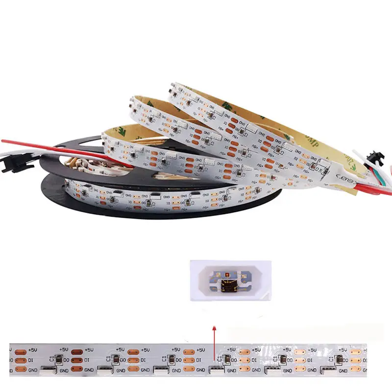 SK6812 Side View LED Strip Light 5m 4020 Side Emitting WS2812B IC Individually Addressable Thin Tape String Dimmable DC5V/12V