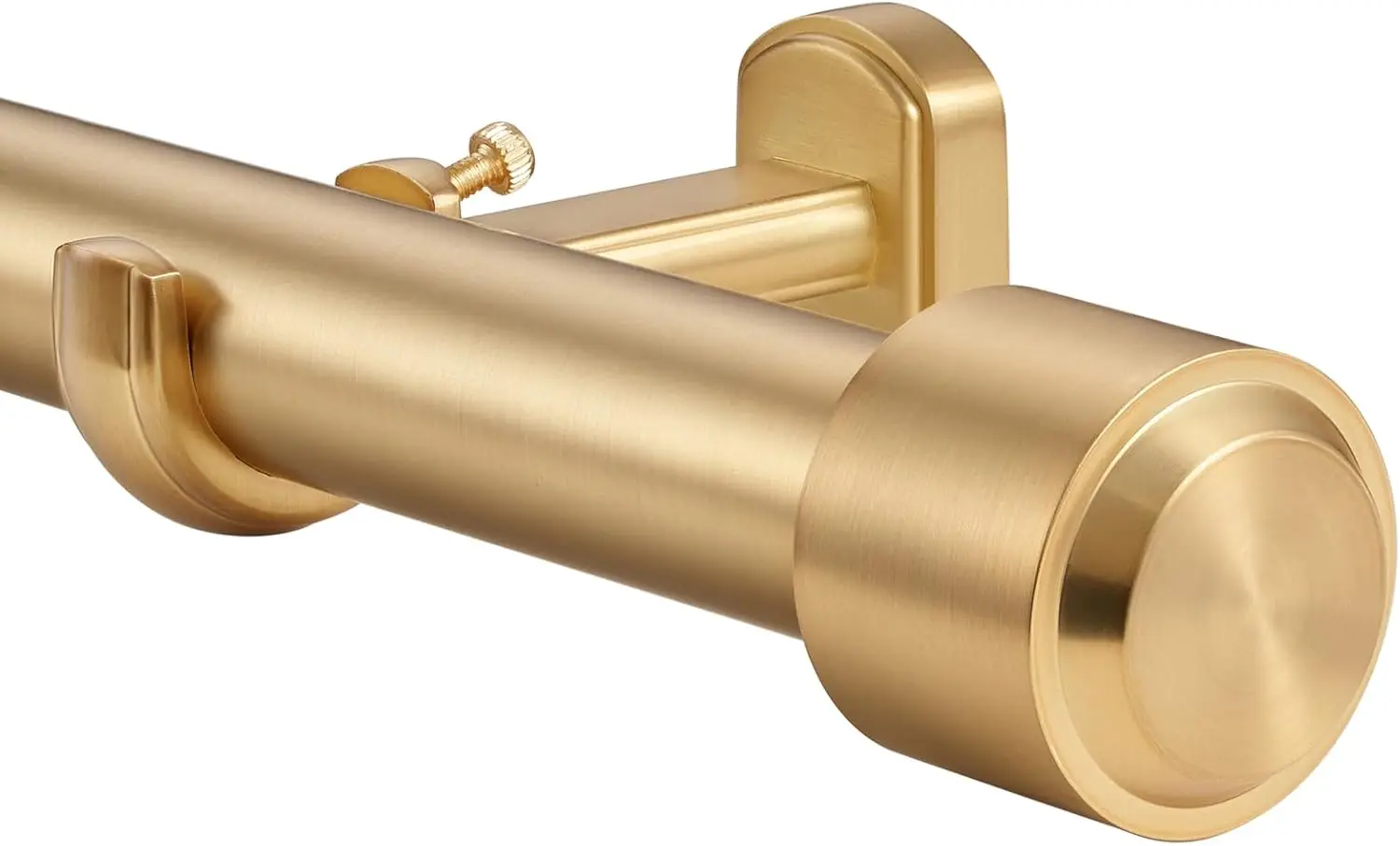 

Heavy Duty Curtain Rod 1 1/8 Inch, 72-144 Inch Extendable Single Rod with End Caps, Adjustable Brackets, Warm Gold