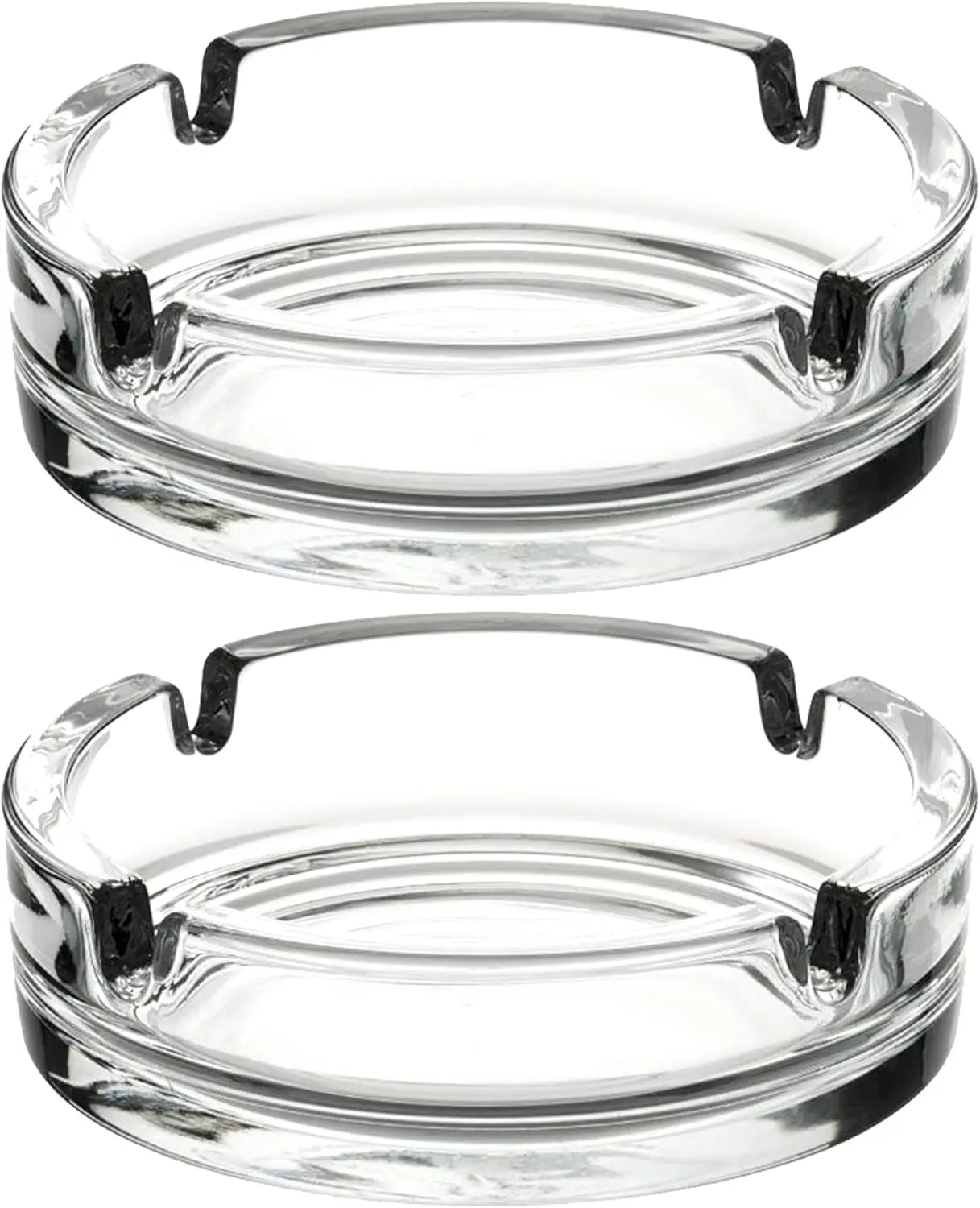 

Modern Glass Ashtray Set of 2, Portable Decorative for Home Office Indoor Outdoor Use