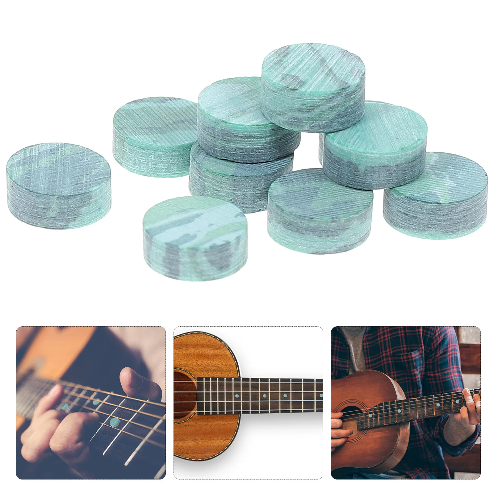 

10Pcs Abalone Inlay Material Guitar Fingerboard Dots High Grade Decorative Dark Green Gf44 Abalone Inlay Material