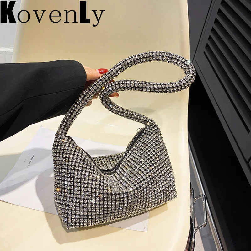 

Top Brand Bags For Women Inlaid Rhinestone High Quality Shiny Diamonds Shoulder Bag Bling Luxury Handbag Fashion Vintage Bagute
