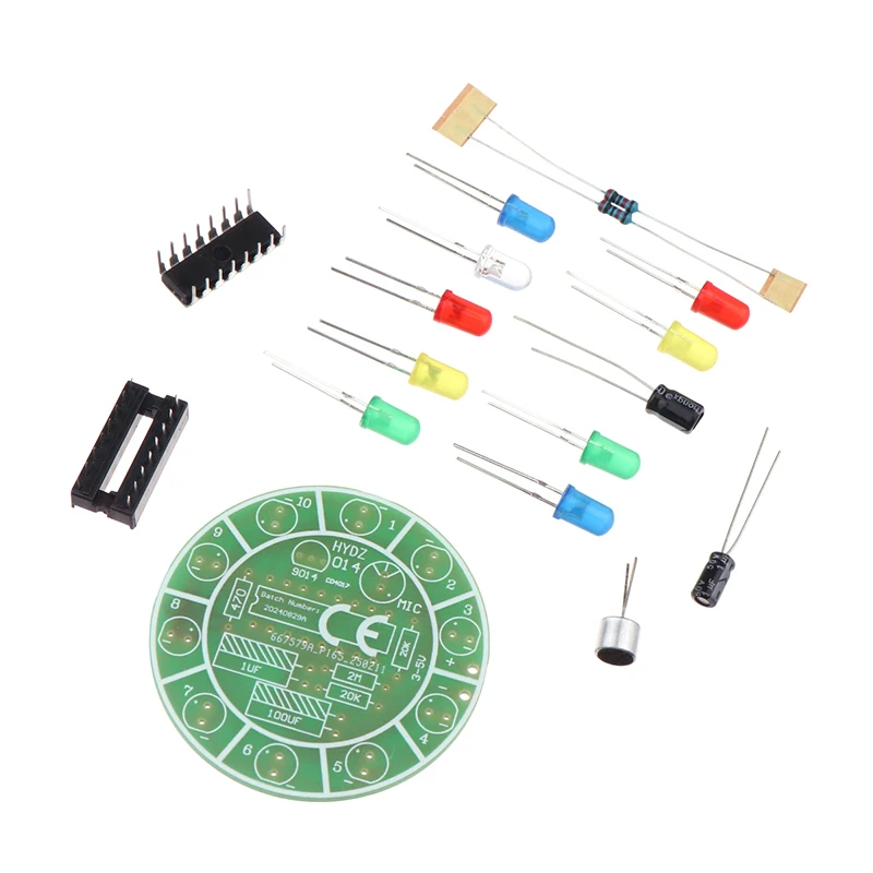 

Colorful Voice Controlled Rotating LED Light Kit Voice Controlled Electronic Production DIY Kit DIY Production Parts