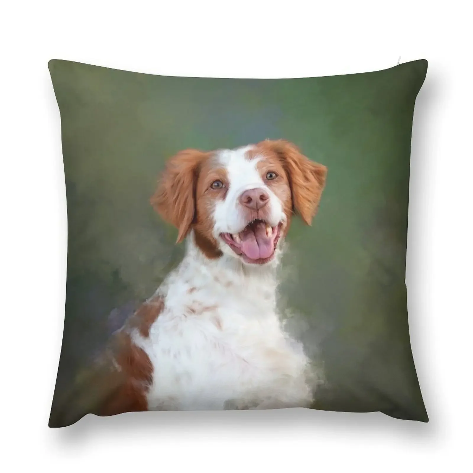 Brittany Spaniel Dog Art Throw Pillow Christmas Cushion For Home Elastic Cover For Sofa pillow