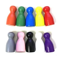 20PCS Wooden Chess Pieces Set 24*12mm Humanoid Pawns for Board Game Accessories, Educational Toy, Chessboard Game Supplies