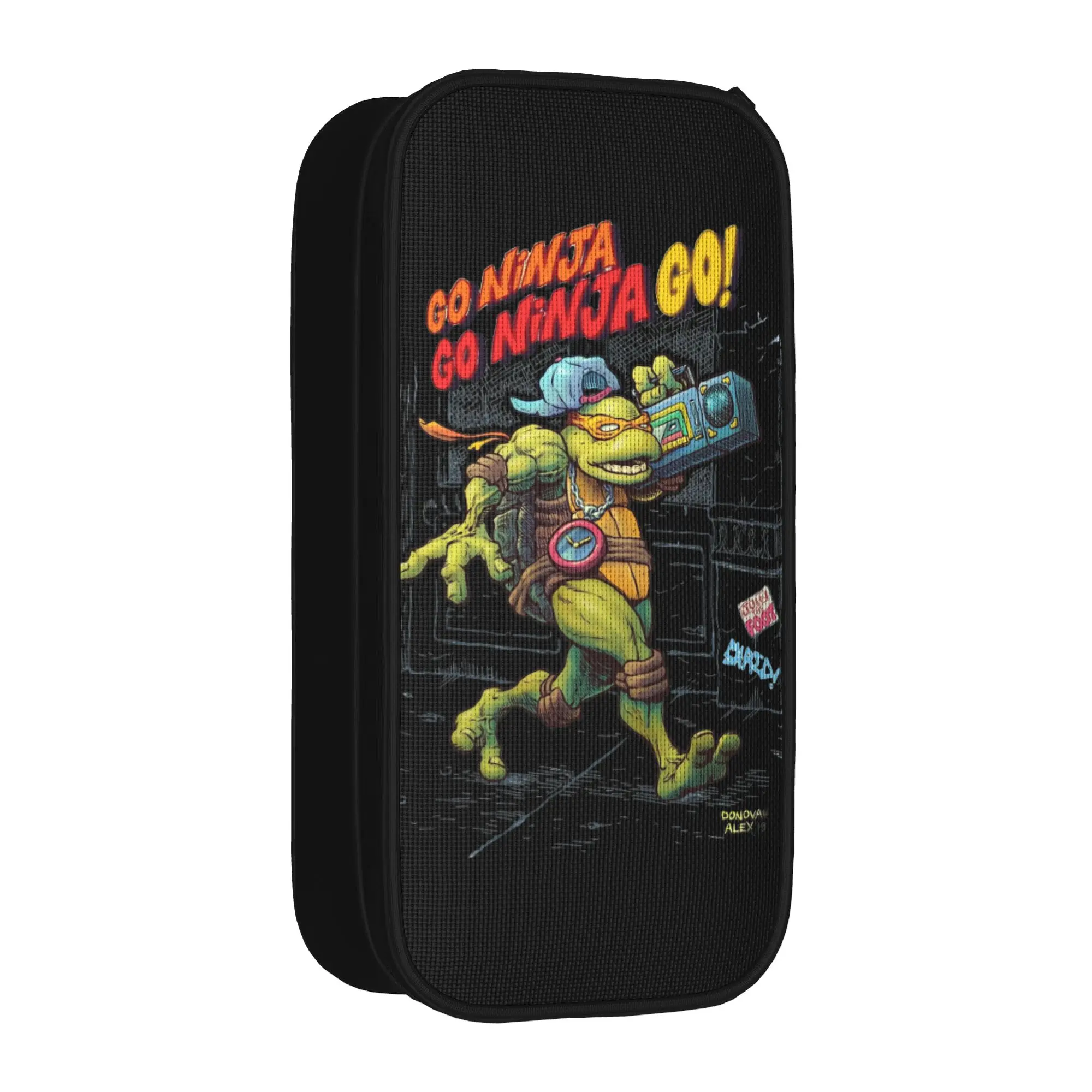 Classic TMNT T-Turtles Rappin Mikey Pencil Case Pencil Box Pen Box for Student Big Capacity Pencil Bags Students Stationery