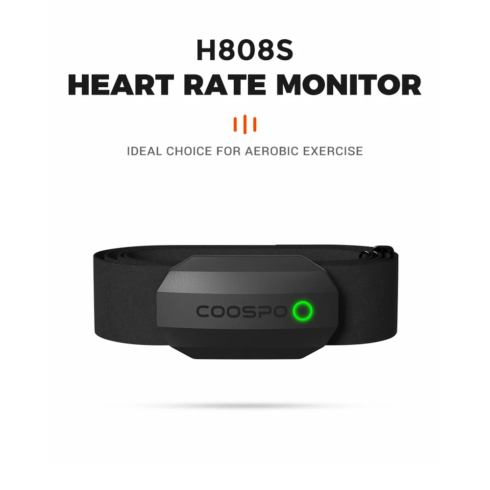 CooSpo H808S Heart Rate Sensor Dual Cycling Compute Mode ANT Bluetooth With Chest Strap r for Wahoo Garmin Zwift Sports Monitor