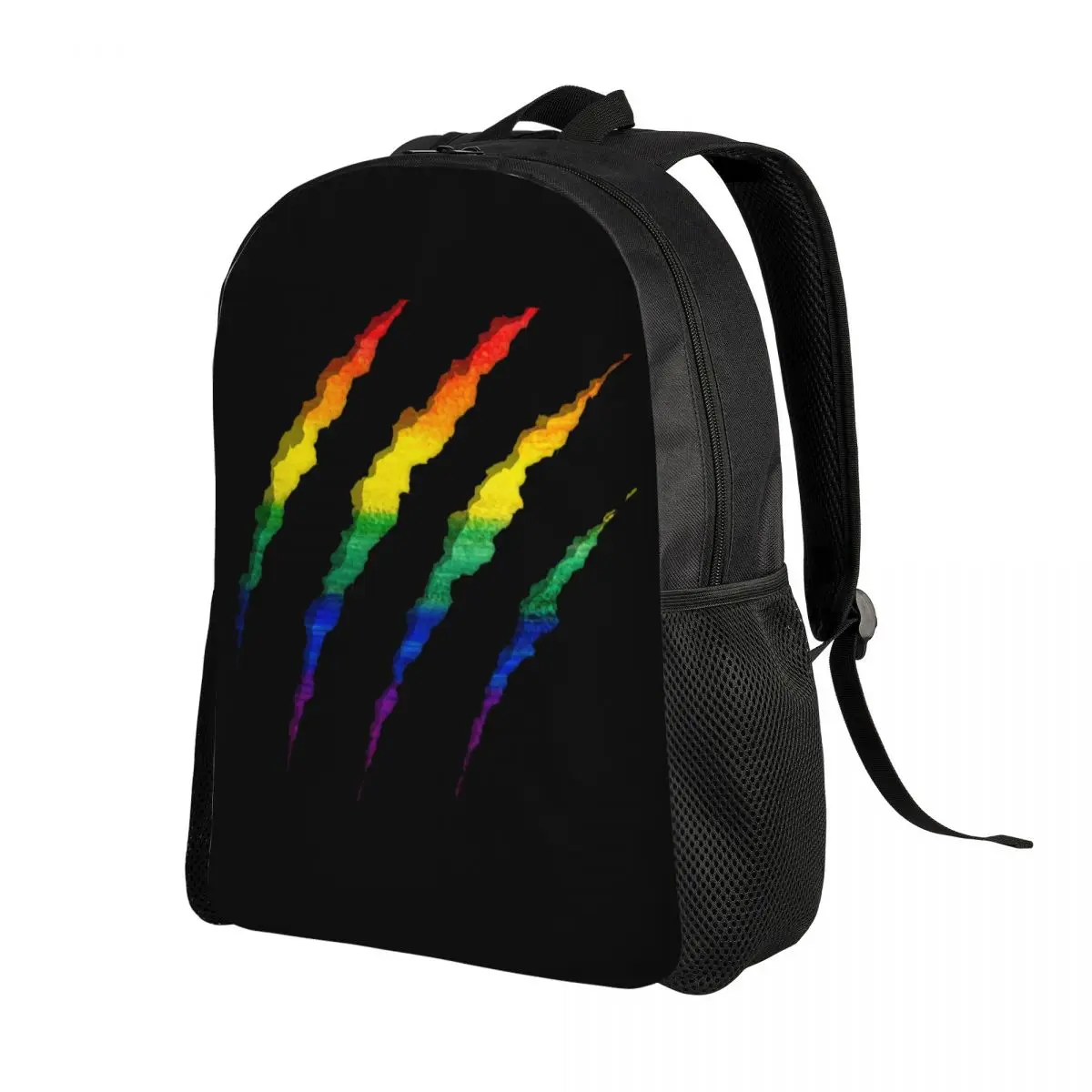 Custom LGBT Ripped And Shredded Backpack for Men Women College Student Bookbag Fits 15 Inch Laptop GLBT Gay Lesbian Pride Bags