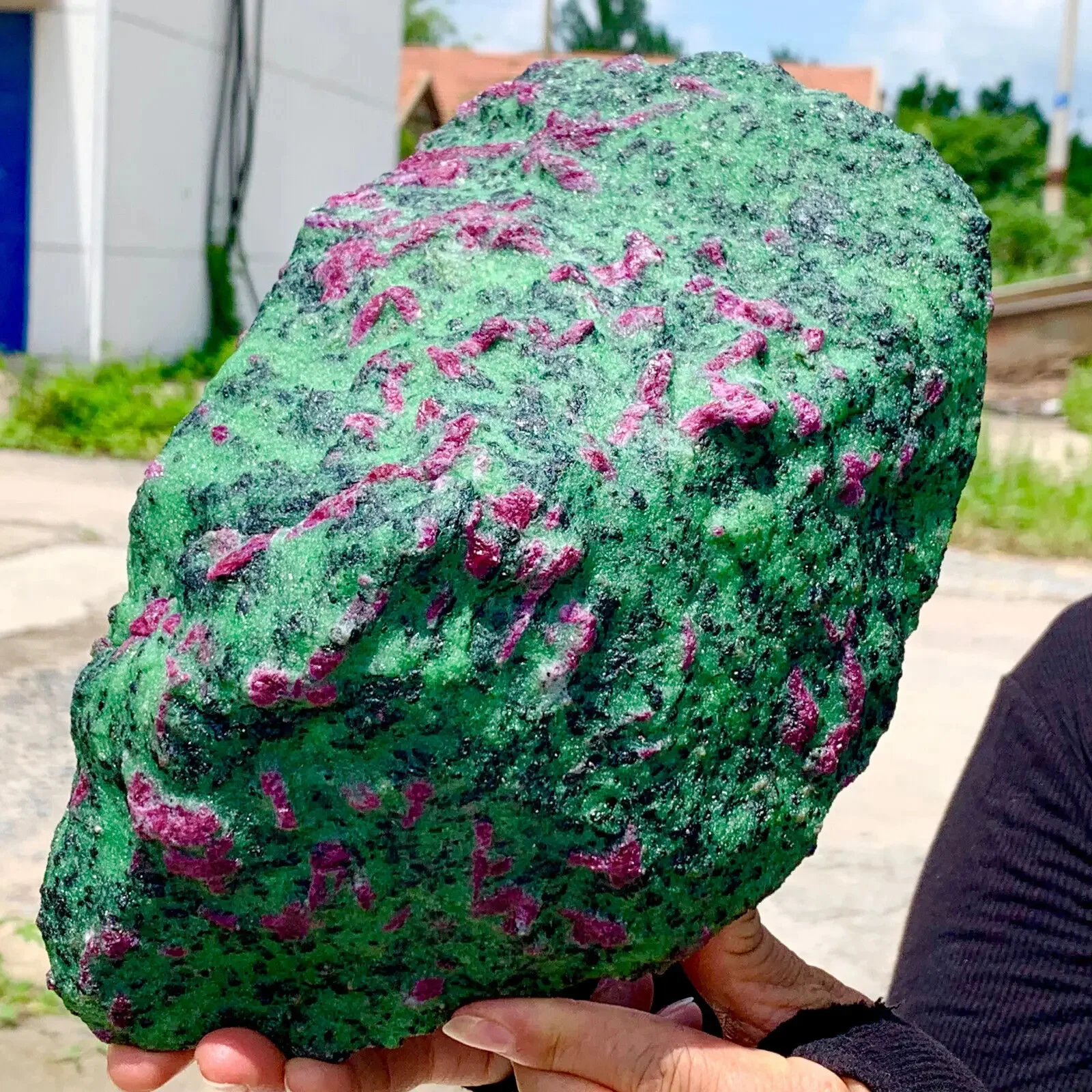 Natural green Ruby zoisite (anylite) crystal Chakra Healing