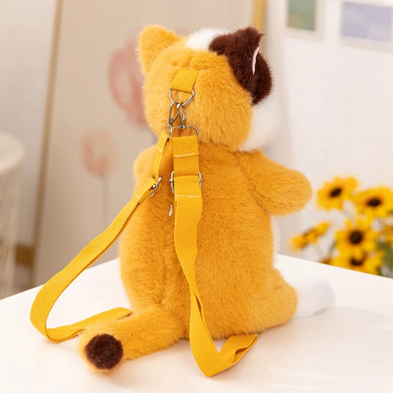 20/30cmの高品質な漫画猫ぬいぐるみリュックサック、シミュレーションソフトストライプ猫動物ぬいぐるみ、家の装飾、子供へのギフト