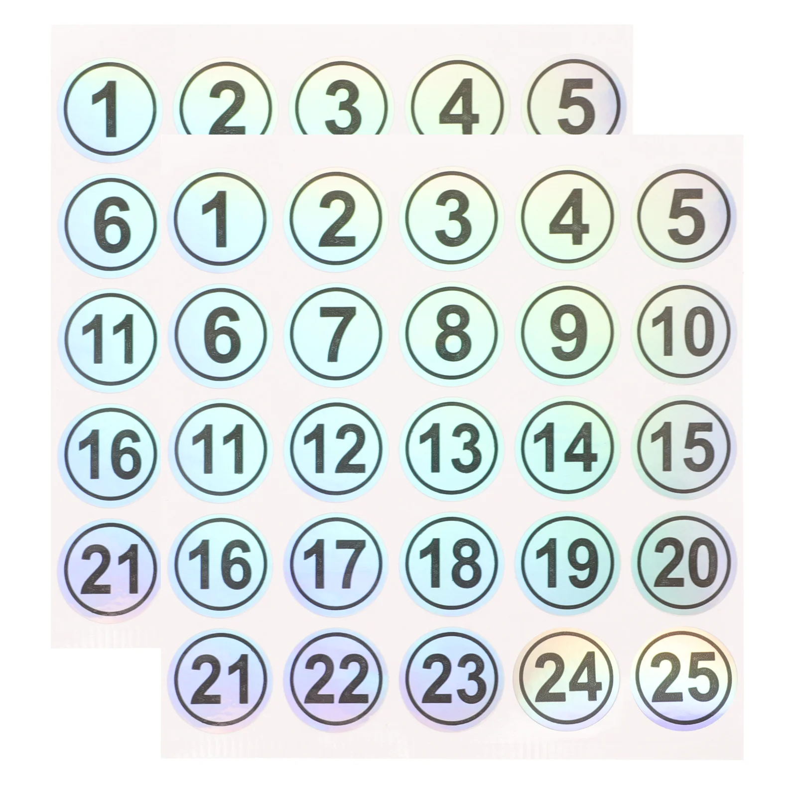 2 Sheets Round Number Stickers Self-Adhesive Classification Labels For Office Classroom Storage Coding Identification Numbered