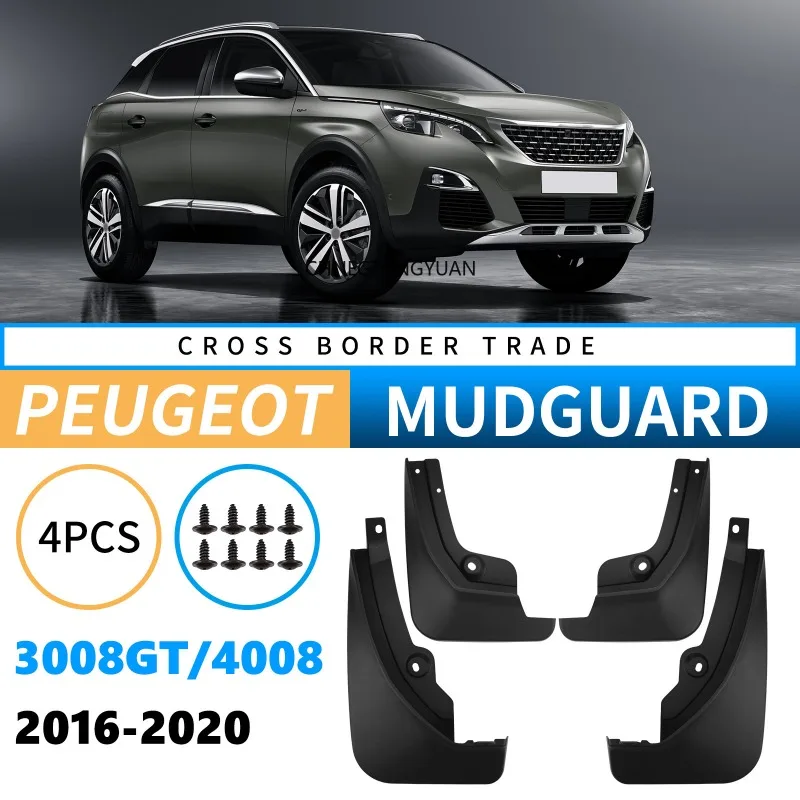 For Peugeot 3008 GT 3008GT 4008 2016 2017 2018 2019 2020 Car Plastic Fender Soft Mudguard Protection Flap Splash Mud Guard Frame