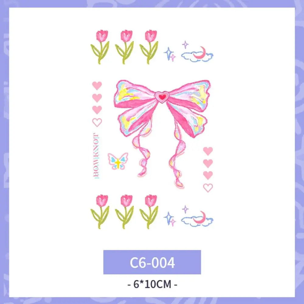 

Kawaii Sweet Temporary Tattoo Stickers Butterfly Cloud Body Art Sticker Pink INS Makeup Tattoo Decals Girls