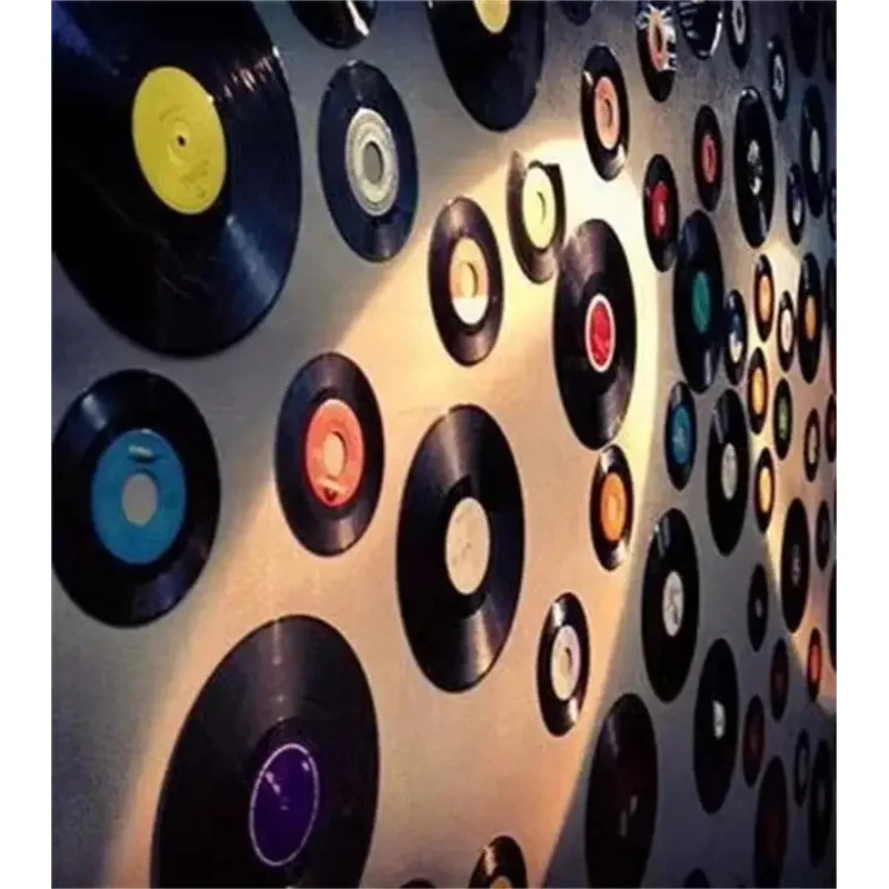 

Retro Style Vinyl Record Decoration, Nostalgic Old Disc, Photography Props, Bar Cafe Wall Decoration, 17.5cm, 25cm, 30cm, 3Pcs