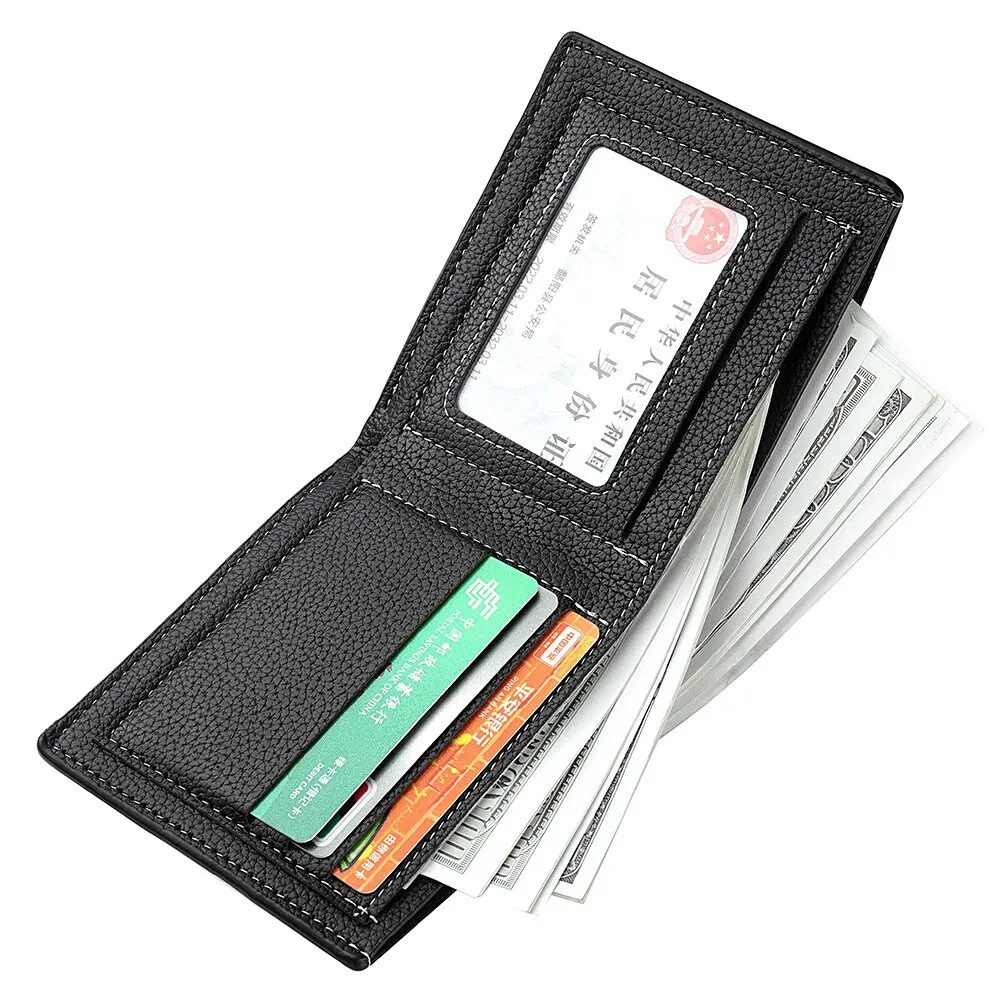 Men New Minimalist Wallet Ultra-thin PU Leather Multi-slot Newly Designed Wallet