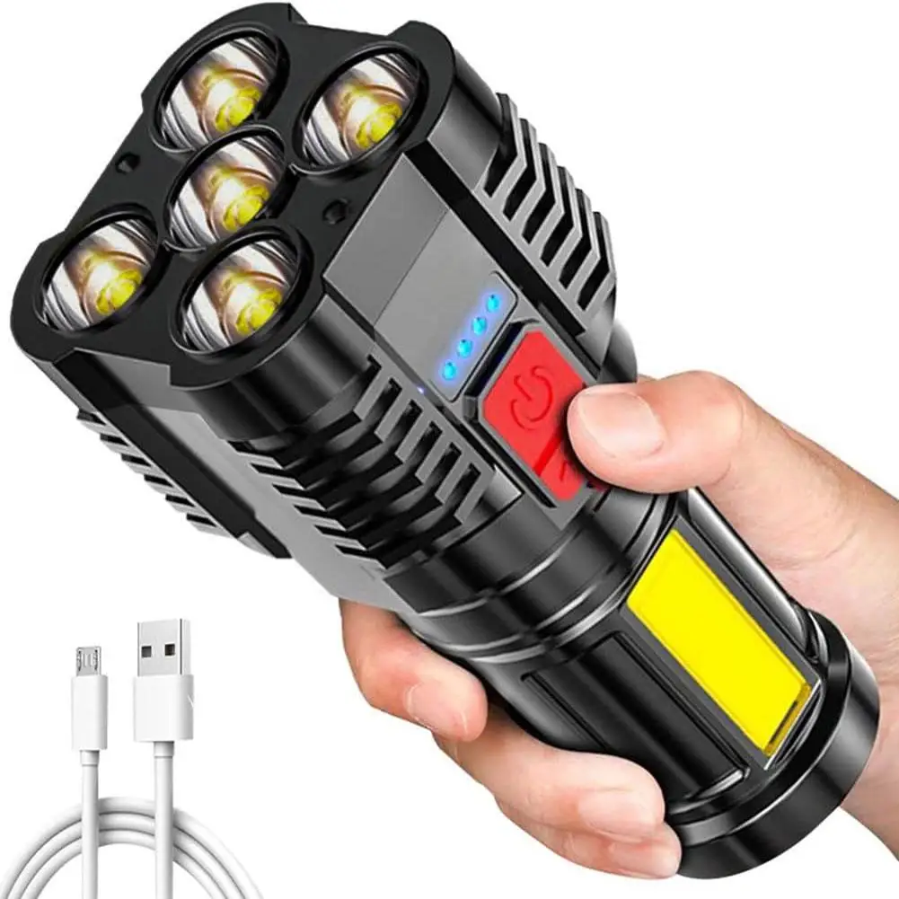 5LED Flashlight Super Bright 500 Lumens 4 Modes IPX4 Waterproof Rechargeable Led Flashlight For Outdoor Camping