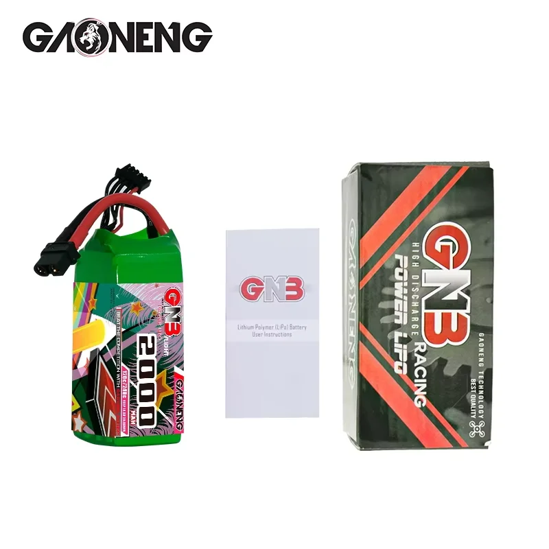 GAONENG GNB 2000mAh 4S 14.8V LiPo Battery, 120C Discharge XT60 Connector, High‑Power Pack For FPV Freestyle Long Range RC Drone