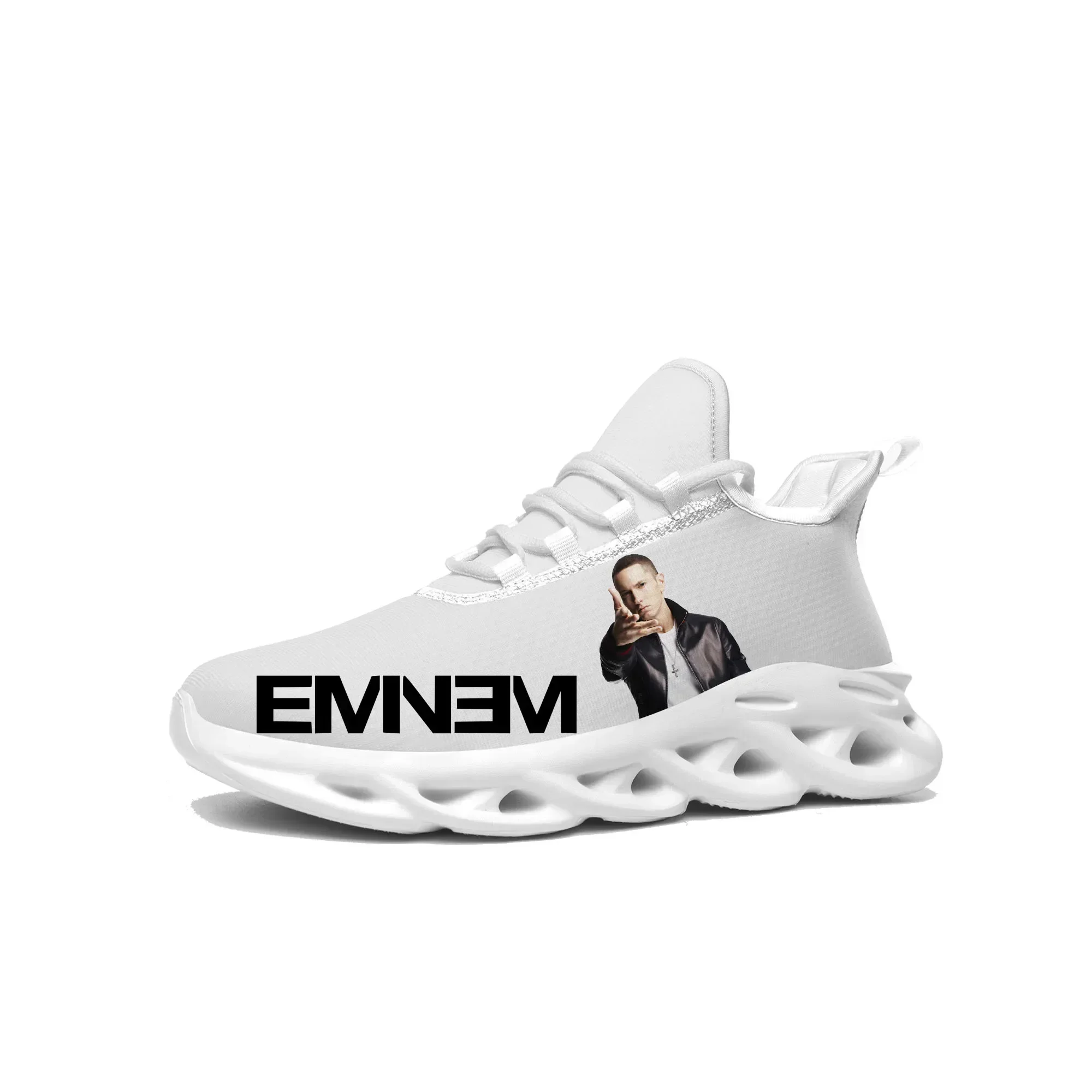 Eminem-Zapatillas planas de Rap para hombre y mujer, zapatos deportivos de alta calidad, calzado de malla con cordones, a medida, estilo Hip Hop