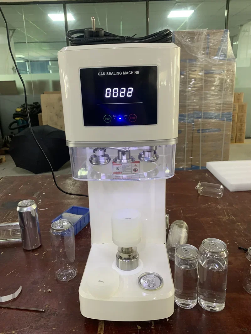 Plastic PET Tin Jar Aluminum Beer Soda Cans Seamer Intelligent Can Sealing Machine Non Rotary 3S Full Automatic  Size Customized