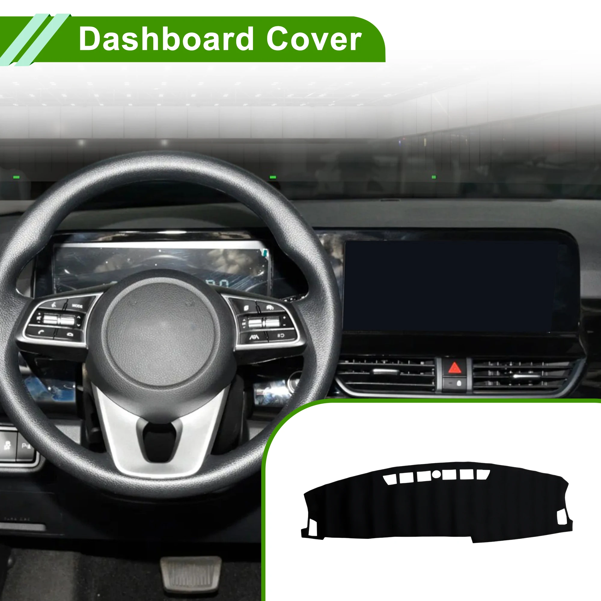 

Накладка на приборную панель UXCELL для Kia Seltos 23-25 без HUD, кожаная, черная, 1 шт.